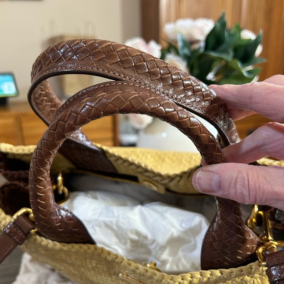 Prada Madras Woven and Leather Tote Bag - Picture 15 of 16